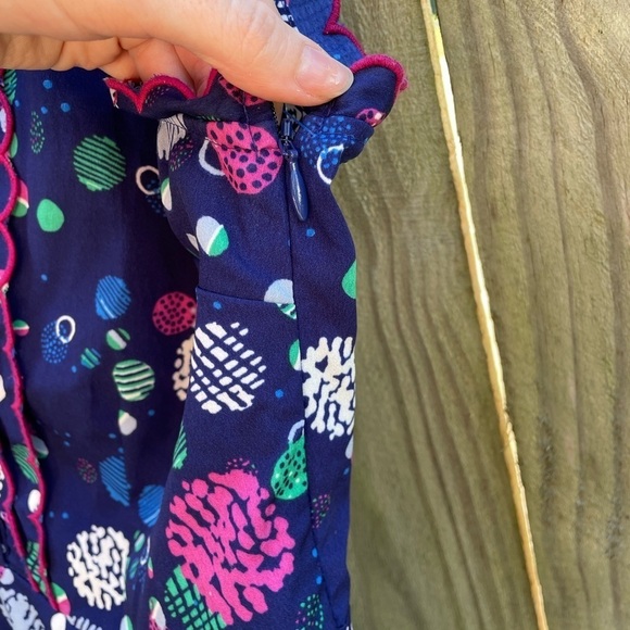 Modcloth Scalloped Geometric Circle Print Babydoll Tank Top - Picture 4 of 8